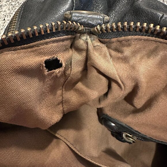 Linea Pelle Black Leather Shoulder Bag Large - Picture 10 of 11